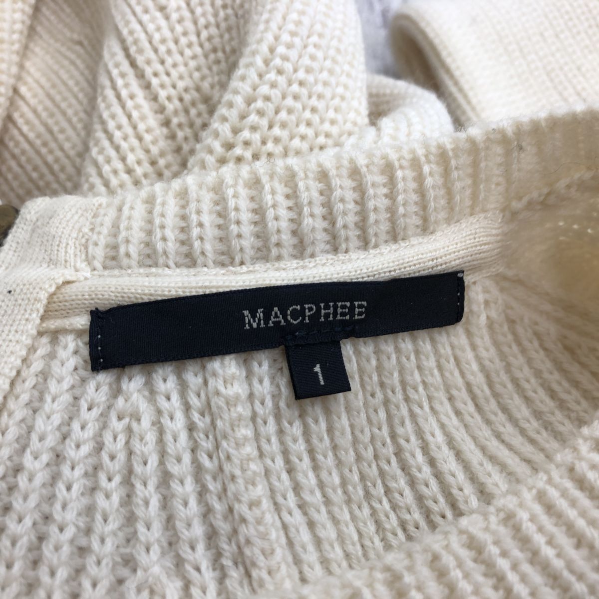 M88-O-N◆良品◆ MACPHEE マカフィー ニットセーター フレア トップス◆size1 ウール ホワイト 白_画像6