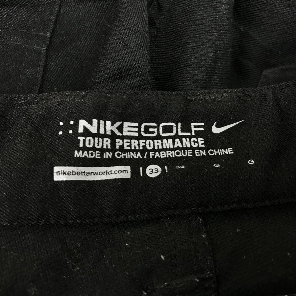 M518-N◆ NIKE GOLF ナイキゴルフ ロングパンツ 膝立体裁断 ロング ペイント◆ size33 ブラック 黒 ポリエステル100_画像8