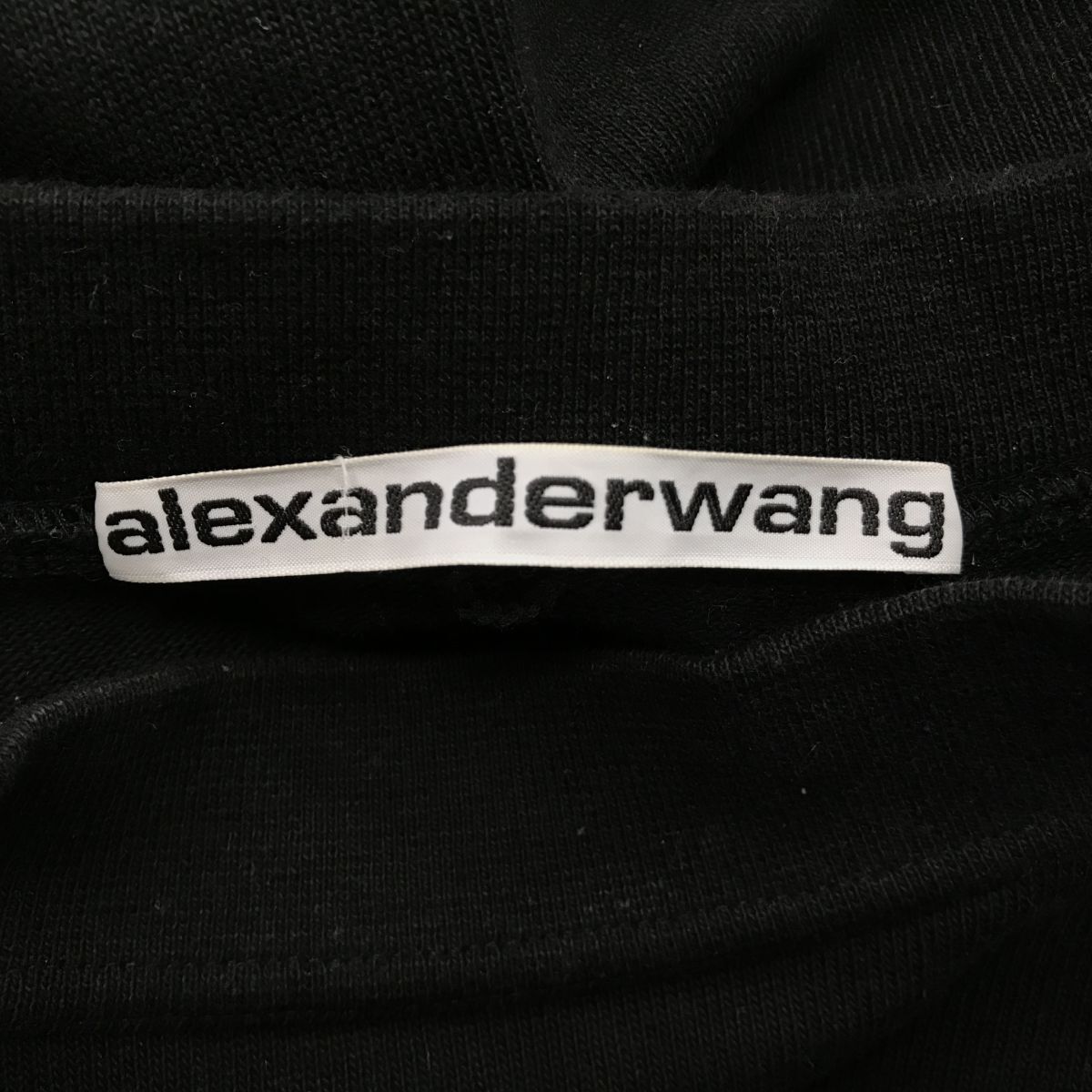 M606-D◆ Alexander Wang アレキサンダーワン ロゴスウェットシャツ トレーナー フロッキープリント ◆ sizeXS 大きめ ブラック コットン_画像8