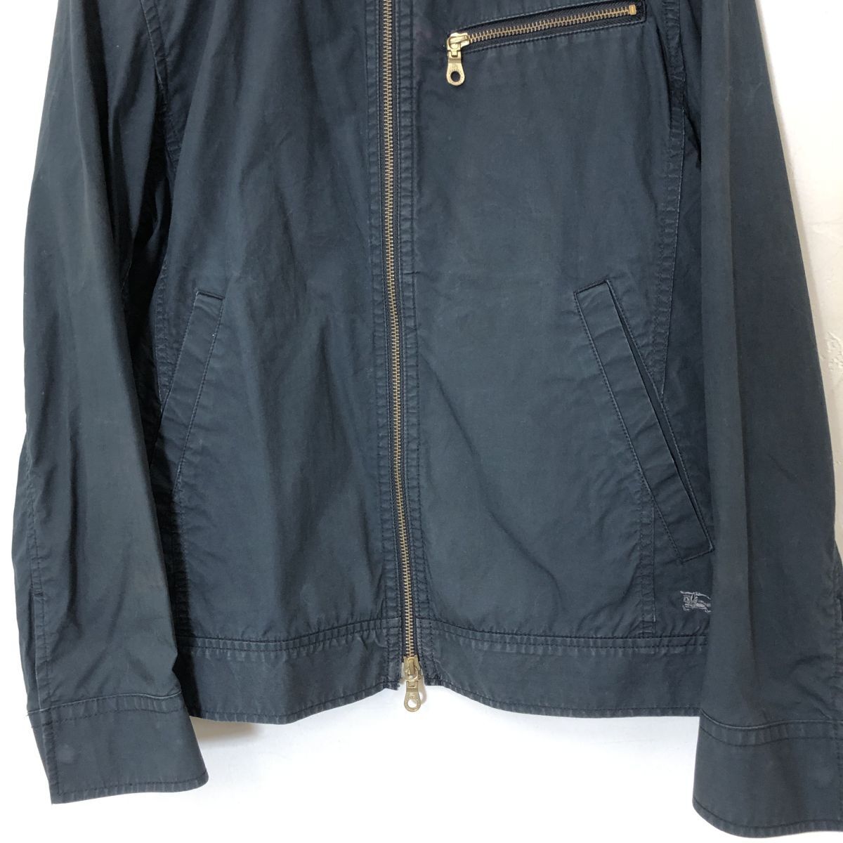 M747-F◆ BURBERRY BLUE LABEL バーバリーブルーレーベル スイングトップ ジャケット ジップアップブルゾン ◆ sizeM コットン 古着_画像4