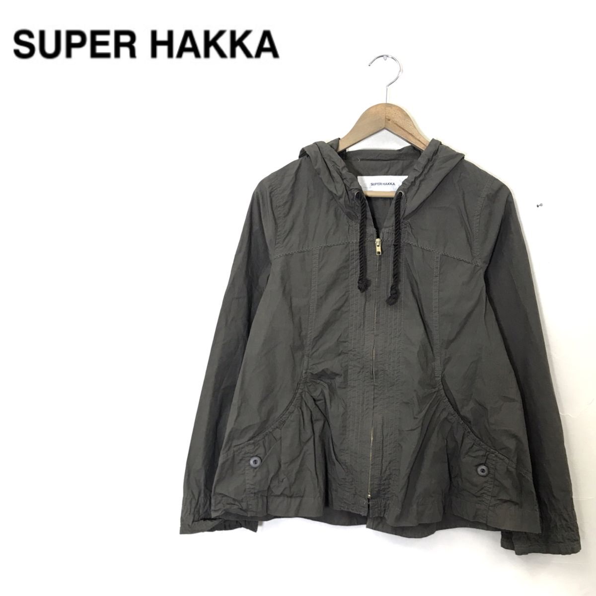 M702-U*SUPER HAKKA Super Hakka джемпер капот карман есть дизайн стежок натуральный ga- Lee *size неизвестен хаки хлопок 100%