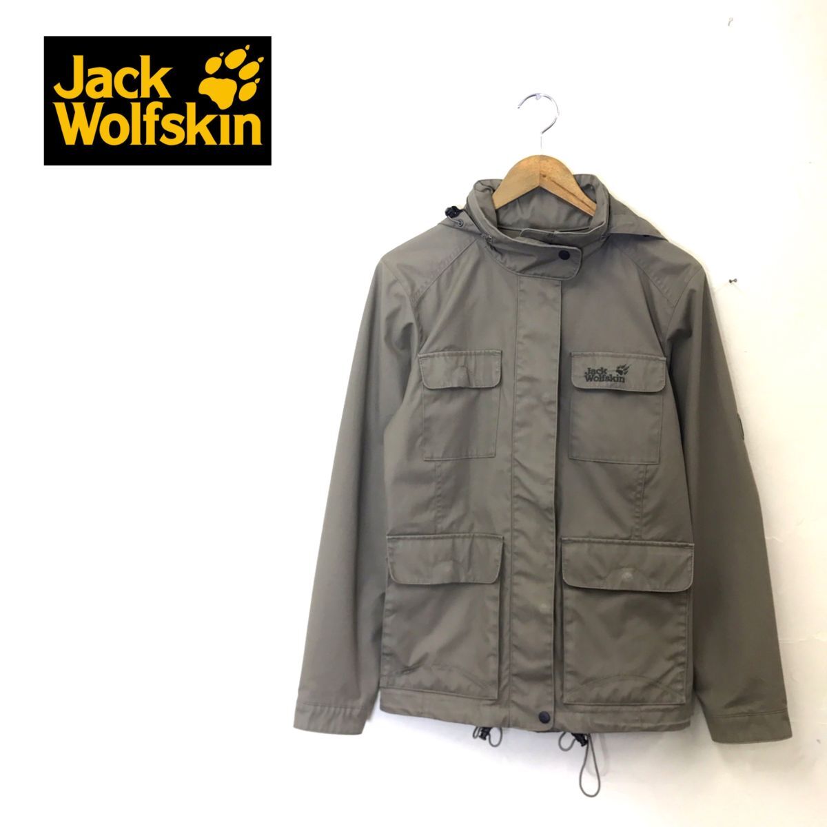 M701-U◆Jack Wolfskin ジャックウルフスキン マウンテンパーカー シャカシャカ素材 ポケット多 アウトドア◆sizeS ブラウン ポリエステル_画像1