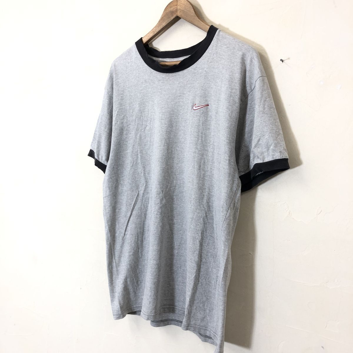 M958-F◆ NIKE ナイキ 半袖Tシャツ カットソー トップス 刺繍 ◆ sizeM コットン100 グレー 古着 メンズ ユニセックス 春夏_画像5