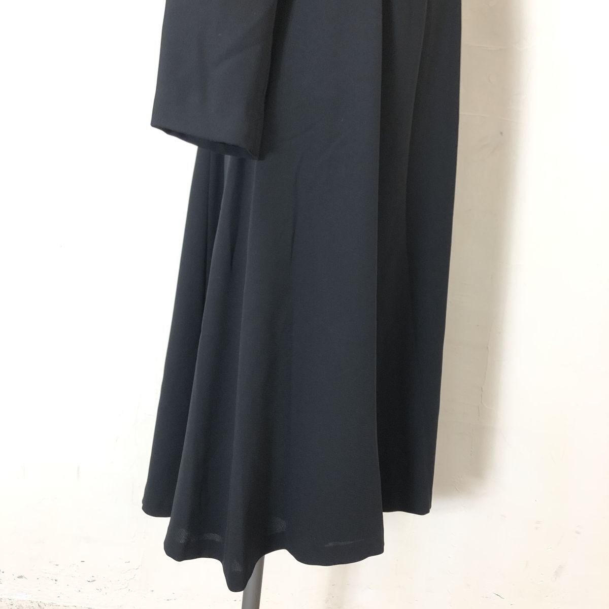 M1425-U◆Chloe BLACKFORMAL クロエ フォーマルウェア ジャケット ワンピース 七分袖 アンクル丈 上品◆size9AR ブラック ポリエステル_画像4