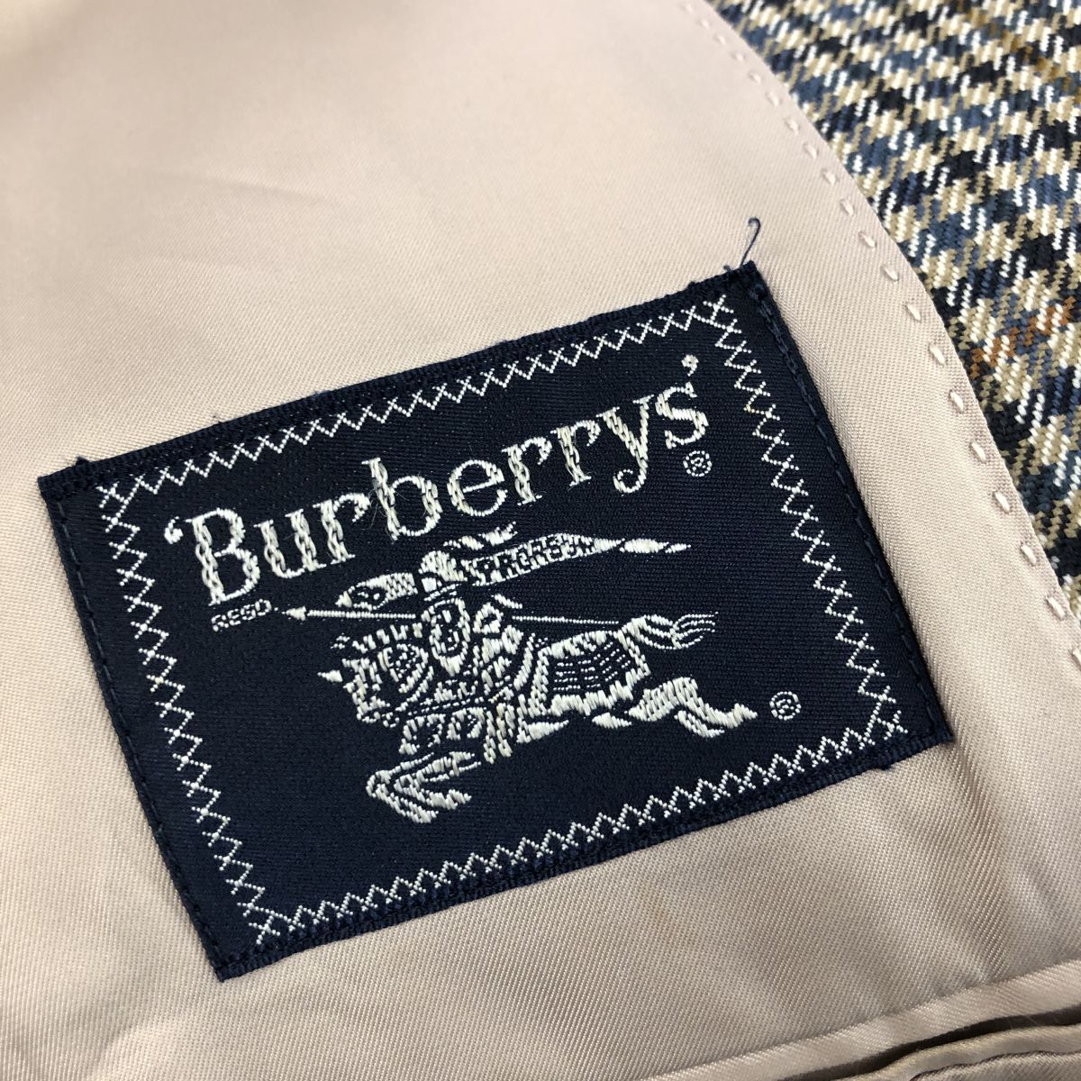 M1898-F-N* 90s * old * burberrys Burberry tailored jacket single unlined in the back * sizeA4 wool 100 Brown old clothes men's spring 