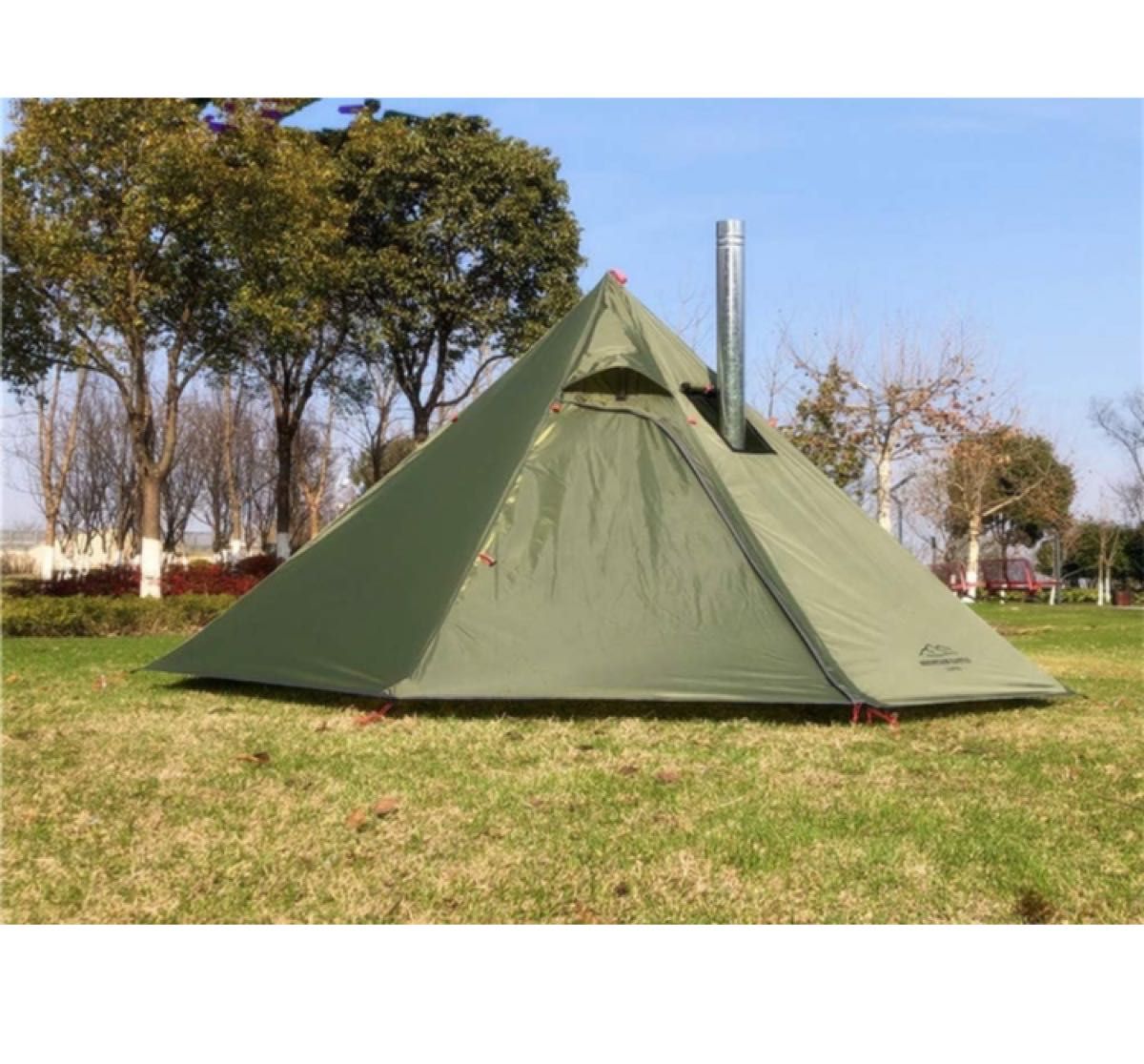 3-4人用 ワンポールテント 単層テント 収納ケース付 フルクローズ 簡単設営 防雨防風防災