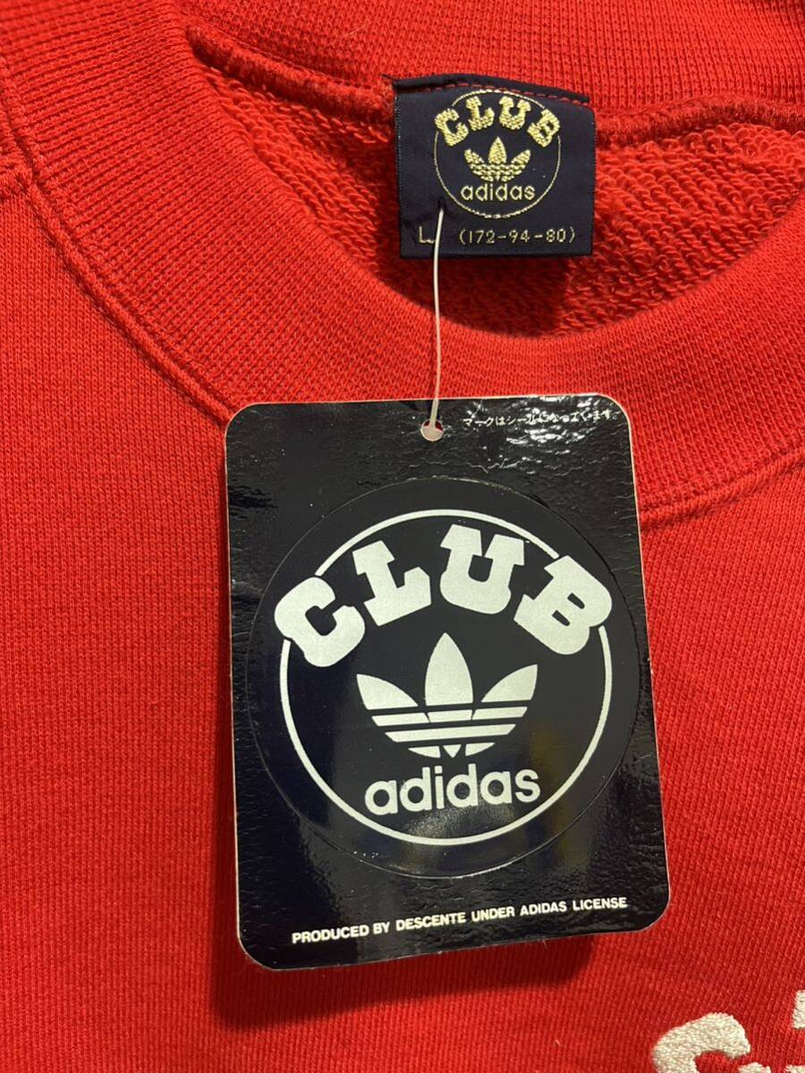 新品 デッドストック CLUB adidas 刺繍ロゴ スウェット トレーナー クラブ アディダス デサント ドイツ 80 90 sヴィンテージ デサント L_画像3