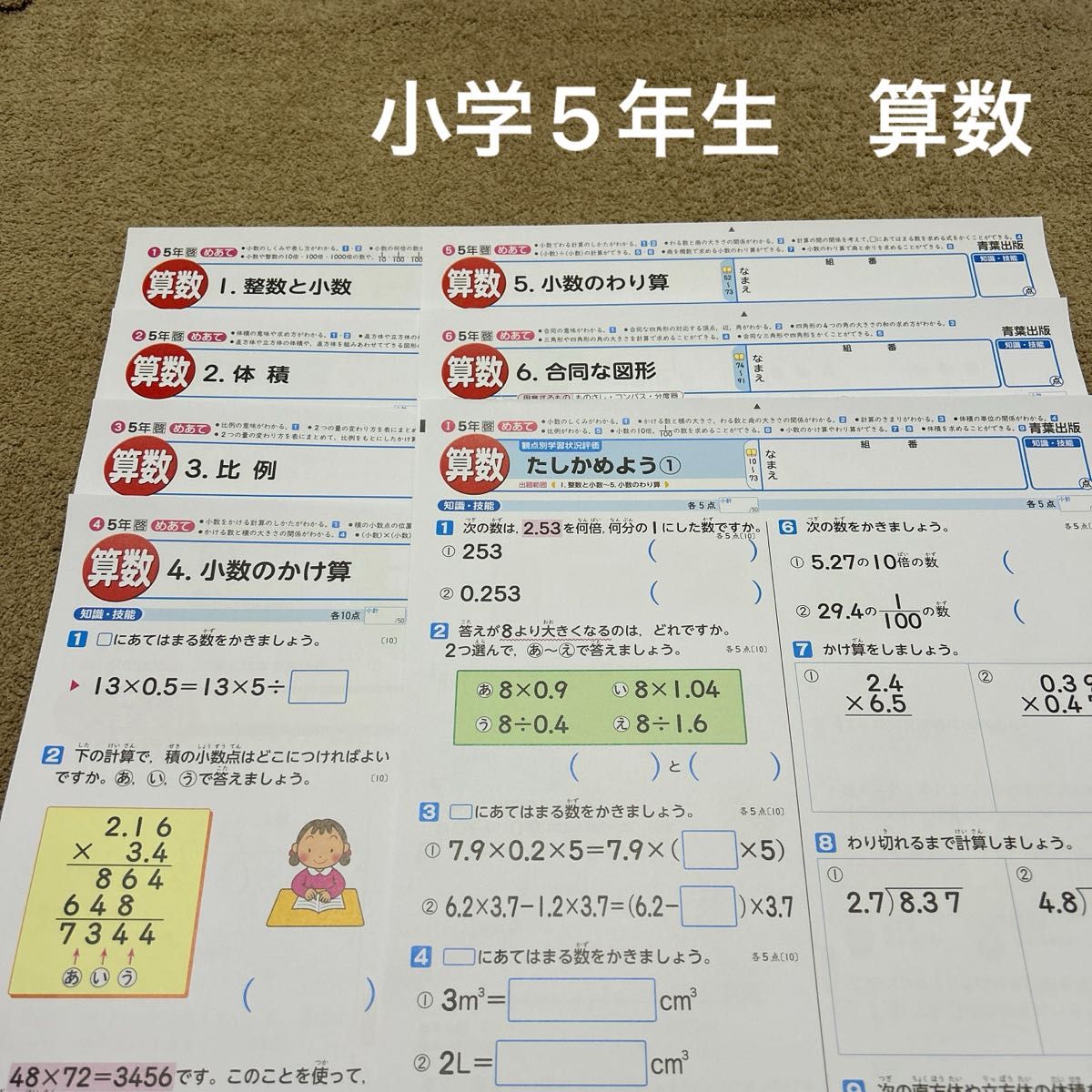 ①小学5年生　算数　カラーテスト