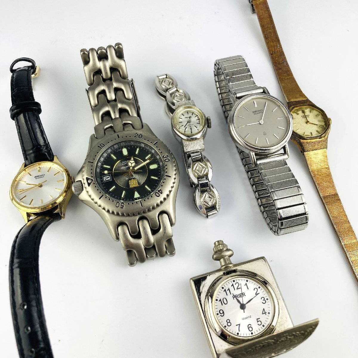 【77】 1円～ 時計 まとめ ジャンク品 現状品 不動品 6本 腕時計 SEIKO セイコー ELGIN USA FK-685TI-D 等 メンズ レディース 等の画像2