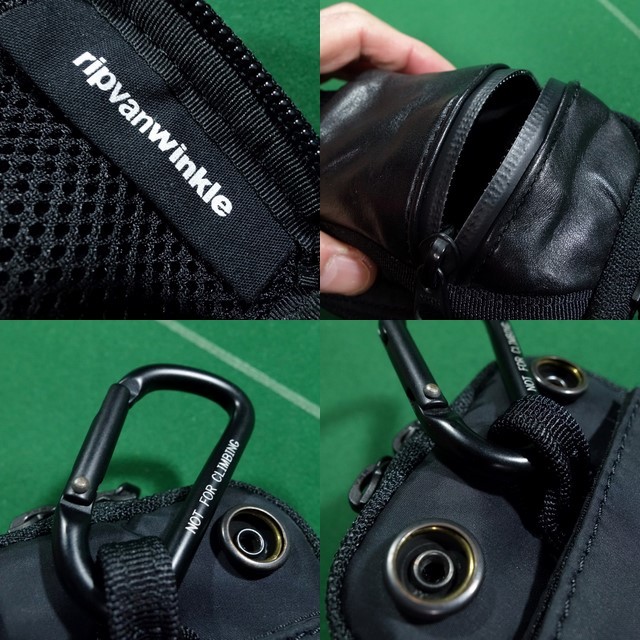 * Porter Rip Van Winkle ripvanwinkle collaboration leather / nylon mobile case multi pouch black unused!!!*