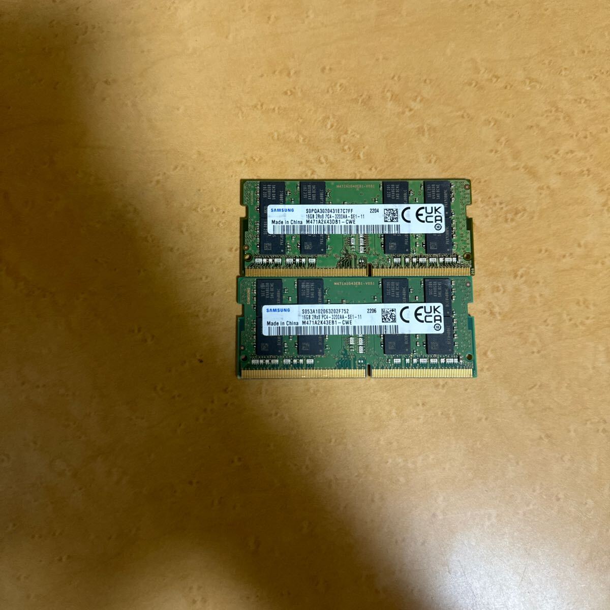 SAMAUNG 16GB 2RX8 PC4 3200AA SE1-11（ノートパソコン用）の画像1