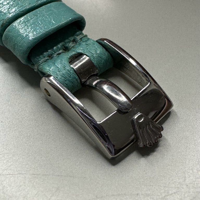 純正品 8mm 尾錠 カメレオン 革ベルト2本 エメラルドグリーン NO.450 ロレックス ROLEX GEEVA green leather belt buckle chameleon