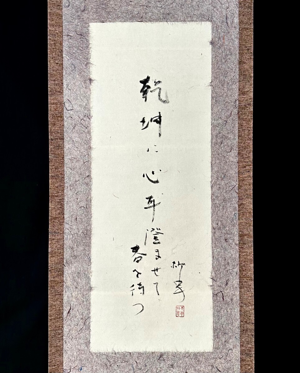 【真作】伊藤柏翠「春を待つ」掛軸 紙本 書 俳人 東京の人 共箱 タトウ t022903の画像4