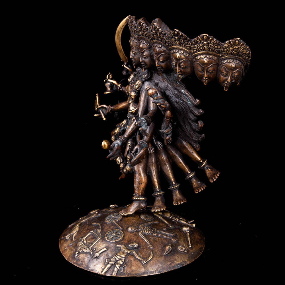 送料無料 カーリー ブラス製 ヒンドゥー 神様像 マハカーリー像 悪と闘う勇敢な女神 美しいブラス製 インド_画像10