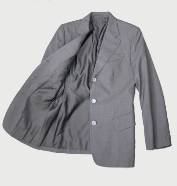  Italy made [GUCCI] Gucci tailored jacket 3B lady's 38 gray USED Gucci Japan 