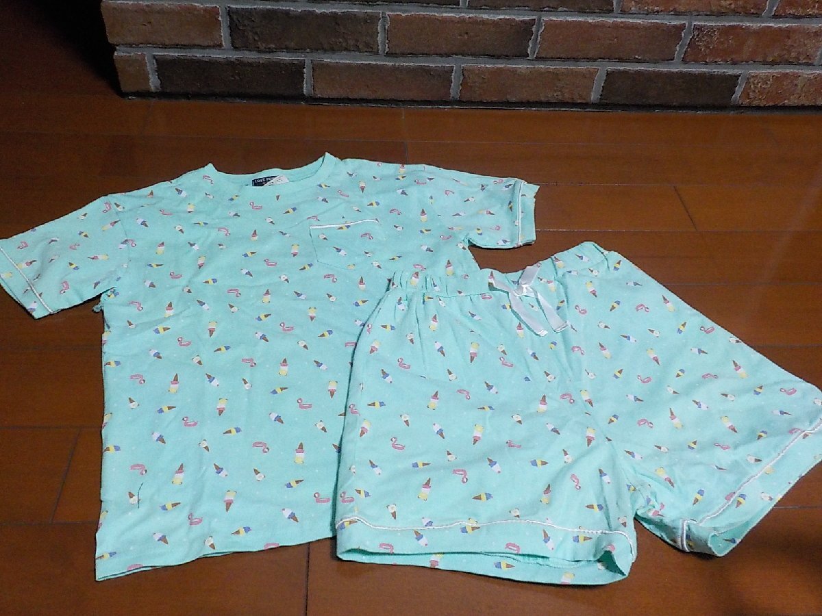  new goods short sleeves pyjamas room wear part shop put on size 150 ice light green click post shipping possible stamp possible 