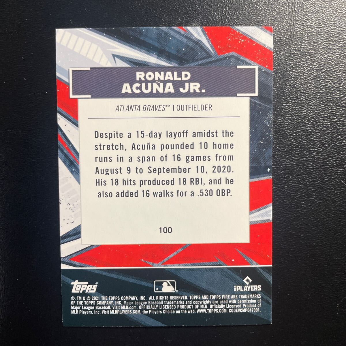 〝パラレル祭り〟【Ronald Acuna Jr.(アクーニャ)】2021年TOPPS Fire Gold Mimted！の画像2