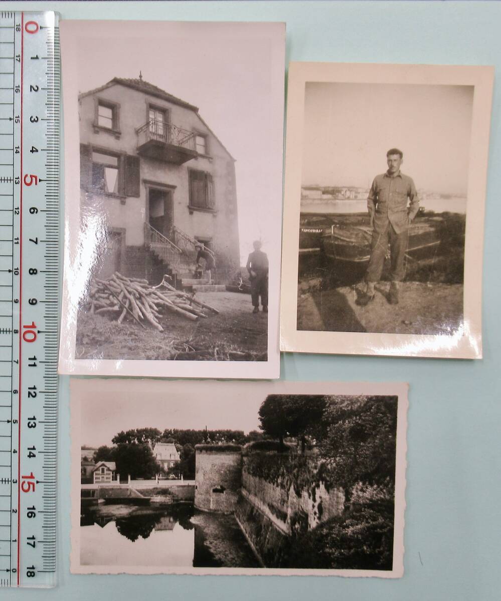 ・実物 40s 古写真 戦場 3枚 1945年スタンプ有り_画像2