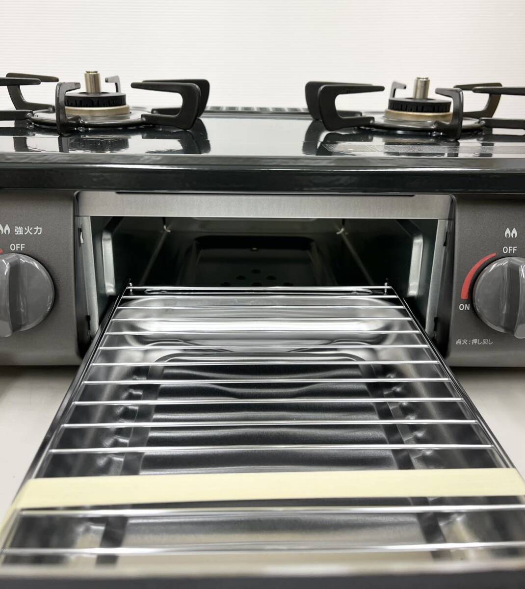 KK* Rinnai Rinnai gas-stove KG35NBKL 51-6853 LP gas 2023 year made gas portable cooking stove left a little over heating power unused grill for home use present condition goods 