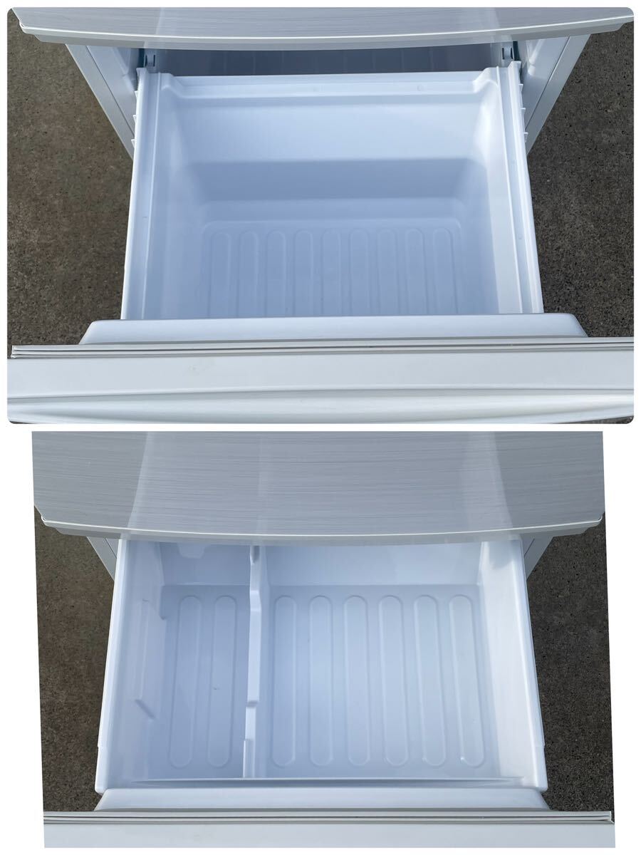CK☆ 直接引き取り大歓迎 通電確認済 SHARP ノンフロン冷凍冷蔵庫 SJ-D14F-W 2020年製 137L 左開き ホワイト シャープ 2ドア 冷蔵庫 _画像5