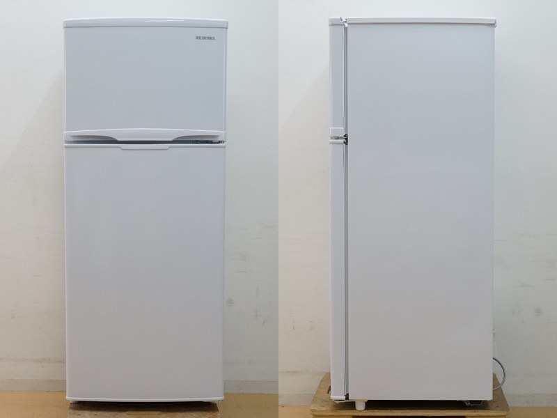 東ハ:【アイリスオーヤマ】2ドア 冷凍冷蔵庫 118L IRSD-12B-W 2022年 冷蔵室ガラス棚 温度調節7段階 まとめ買いたっぷり収納 ★送料無料★の画像2
