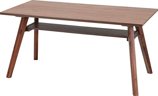 ダイニングテーブル ACE-911BR ブラウン テーブル 幅150cm おしゃれ 天然木 木製 ウォルナット テーブル下 収納棚 収納付き 4人掛け_画像1