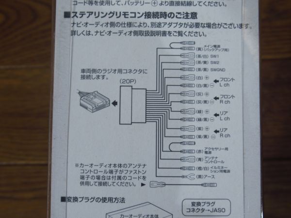 展示未使用品 ナビック(NAVC) 日産車用配線コード (20P)(アンテナ変換コード・200mm幅対応パネル付き) NBC-518NA_画像6