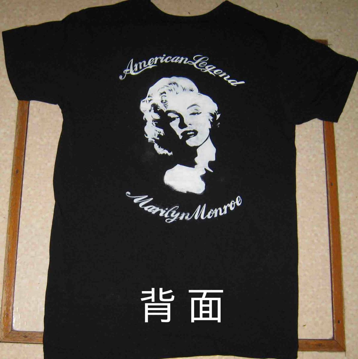 マリリン・モンロー　Marilyn Monroe　VネックTシャツ　▼　黒地に白　M .L. 2L 3L　の3サイズから選べます。_画像2