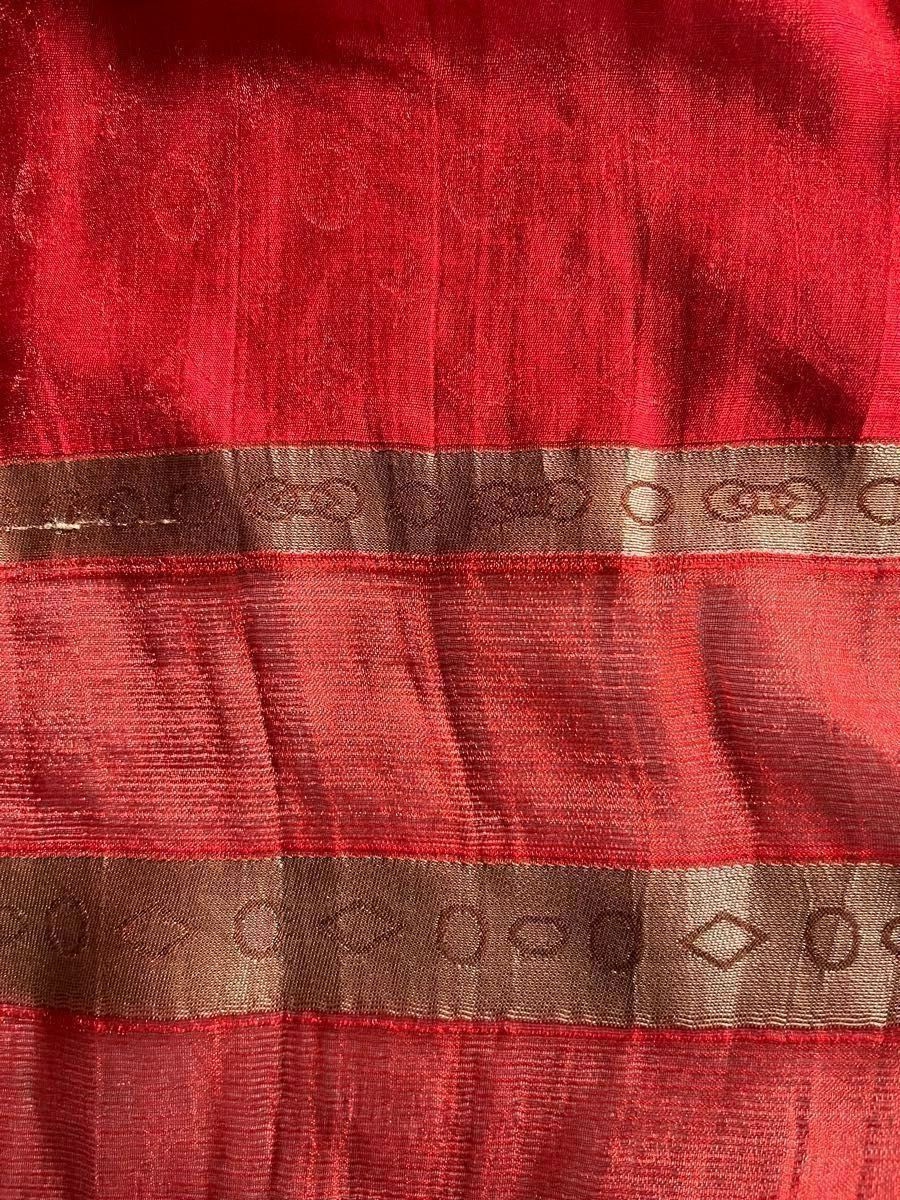 ★赤色＆ゴールド　透け感　スカーフ　長方形