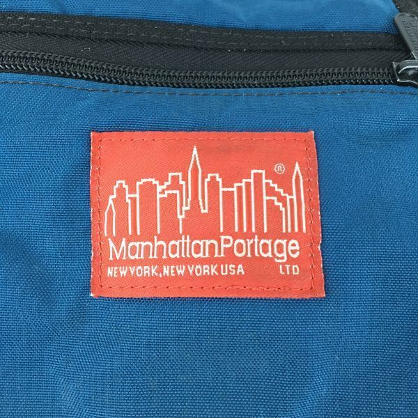 Manhattan Portage/マンハッタンポーテージ　ショルダーバッグ　黒×青　ポケット3箇所有　管NO.B5-67