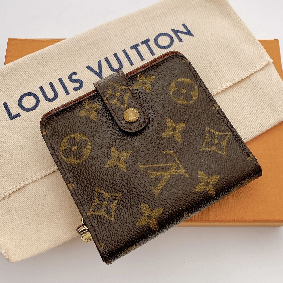 H0709【美品】 Louis Vuitton ルイヴィトン　モノグラム　コンパクトジップ　二つ折り財布 M61667　ユニセックス　_画像1