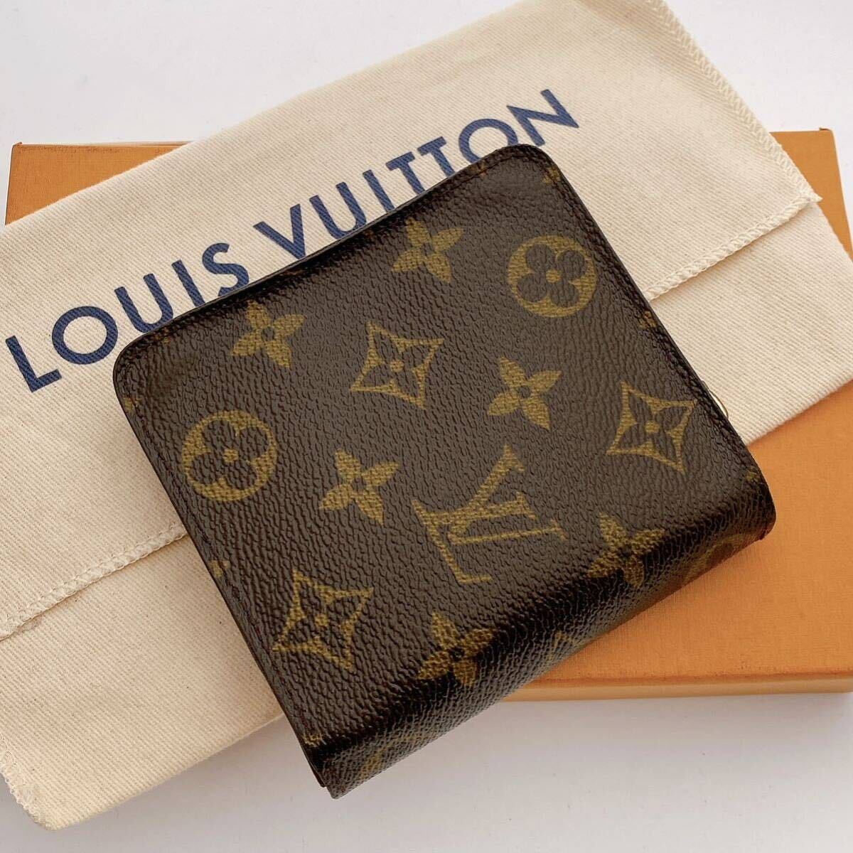 H0709【美品】 Louis Vuitton ルイヴィトン　モノグラム　コンパクトジップ　二つ折り財布 M61667　ユニセックス　_画像2