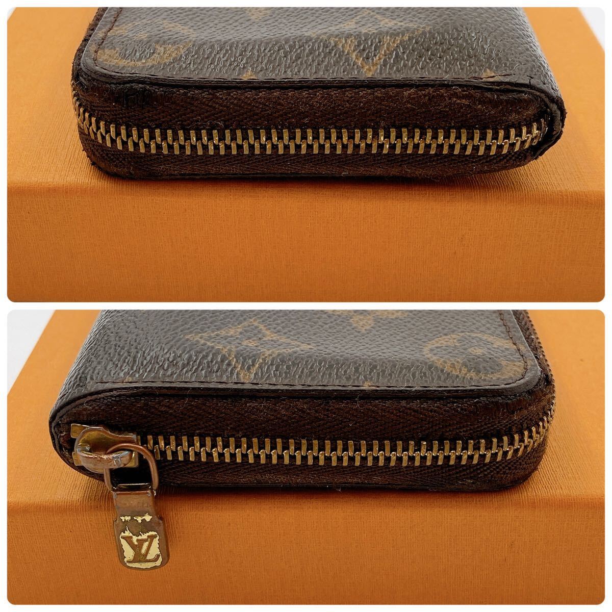 H737【美品】ルイヴィトン ジッピーコインパース M60067 モノグラム LOUIS VUITTON 小銭入れ コインケース ブラウン_画像4