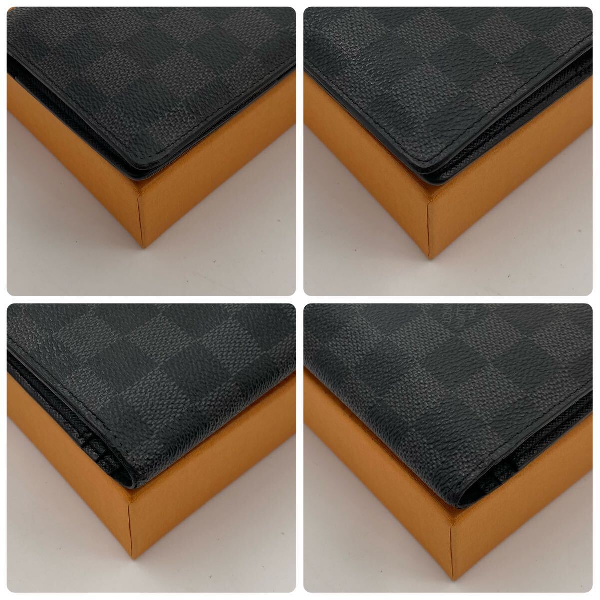 H723【美品】LOUIS VUITTON ルイヴィトン ダミエグラフィット ポルトフォイユブラザ 長財布 参考定価10万円_画像10