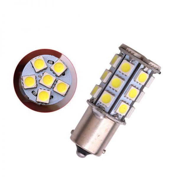 24V S25 180°平行ピン BA15S LED 27連 5050 シングル バックランプ サイドマーカー トラック 白 ホワイト 10個セット wd81-W_画像3