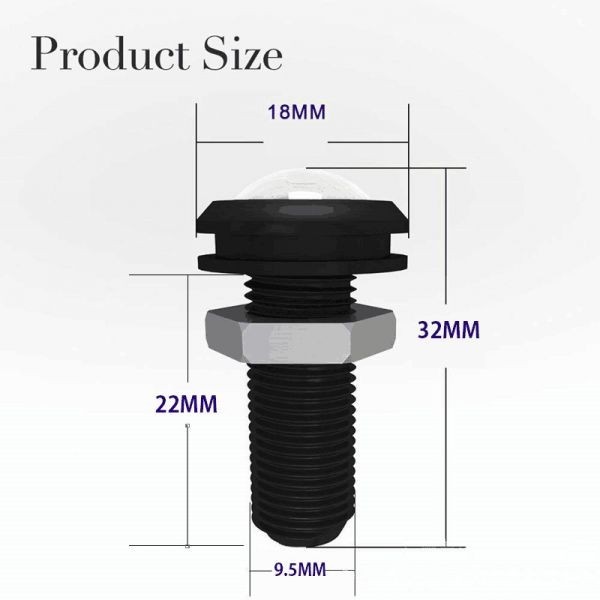 12V 18mm COB 防水 デイライト スポットライト ボルト 丸型 固定 埋め込み 強力 ホワイト 発光 ブラックボディ 10個 セット WD131_画像8