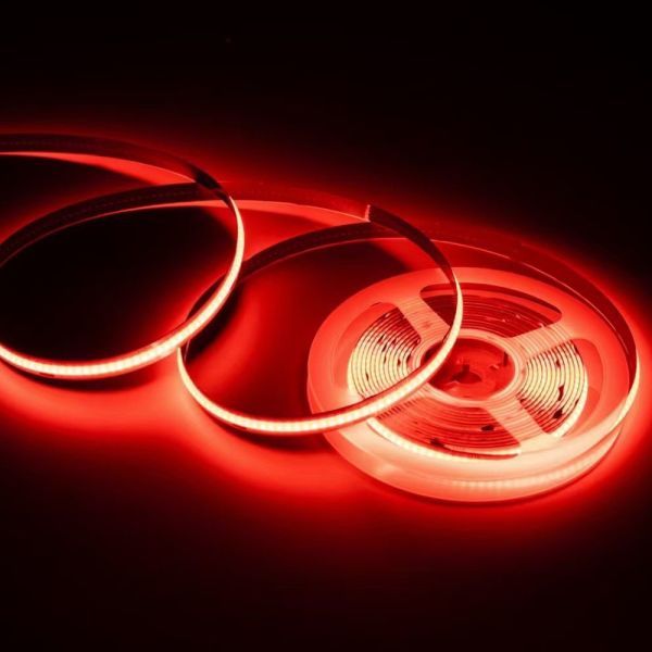 極薄 12V COB 面発光 LED テープライ 赤 レッド 1M 480連/m 8mm カット 色ムラなし 切断 柔軟 防水 チューブライト DD214_画像1