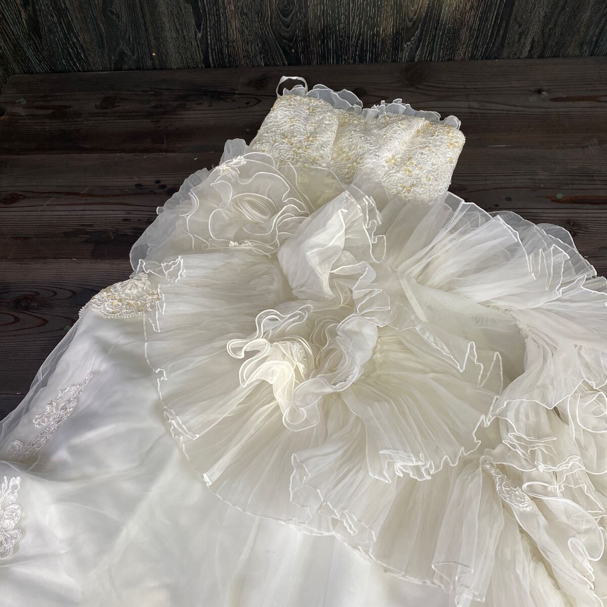 e1929 ウエディングドレス ウェディングドレス 衣装 ホワイト 白 ブライダル ロングドレス _画像1