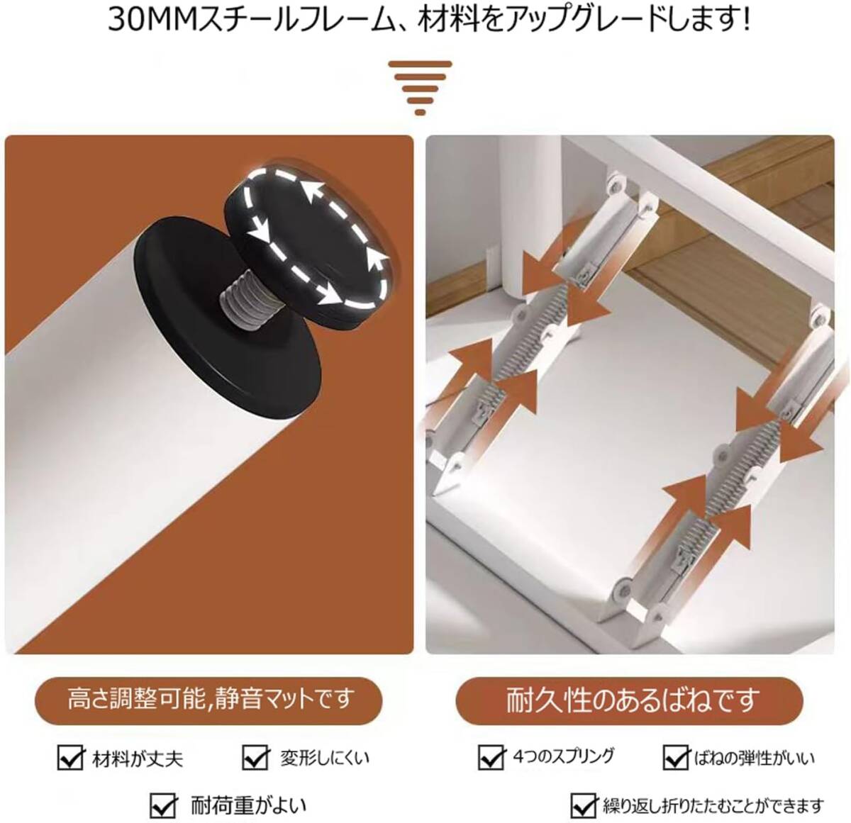 BURAYIENTA 折りたたみ式 デスク パソコンデスク 組立不要 幅80/100cm×奥行50cm シンプルワークデスク 書棚付き テーブル の画像3