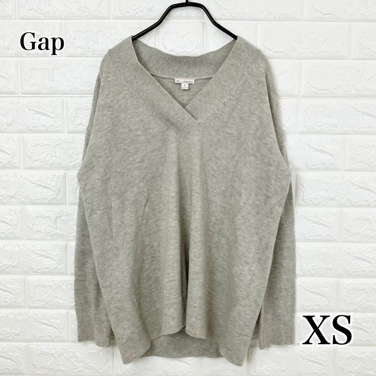 GAP Gap V open neck cut and sewn XS long sleeve simple plain office casual free shipping 