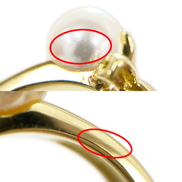 [ used ] Van Cleef & Arpels pearl ring 9.5 number K18YG yellow gold 7mm pearl 5.2g ring VanCleef&Arpels VCA