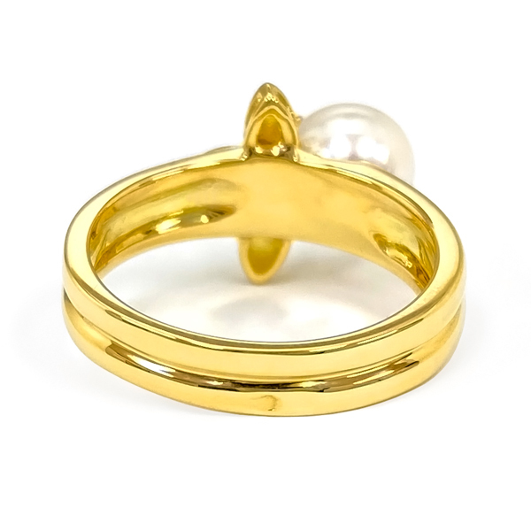 [ used ] Van Cleef & Arpels pearl ring 9.5 number K18YG yellow gold 7mm pearl 5.2g ring VanCleef&Arpels VCA