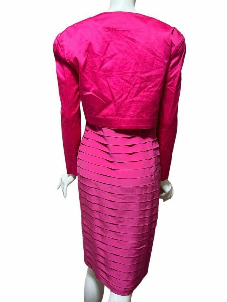 バブリー バブル セットアップ ピンク タイト セクシー ヴィンテージ 古着 ジャケット ワンピース ドレスの画像3
