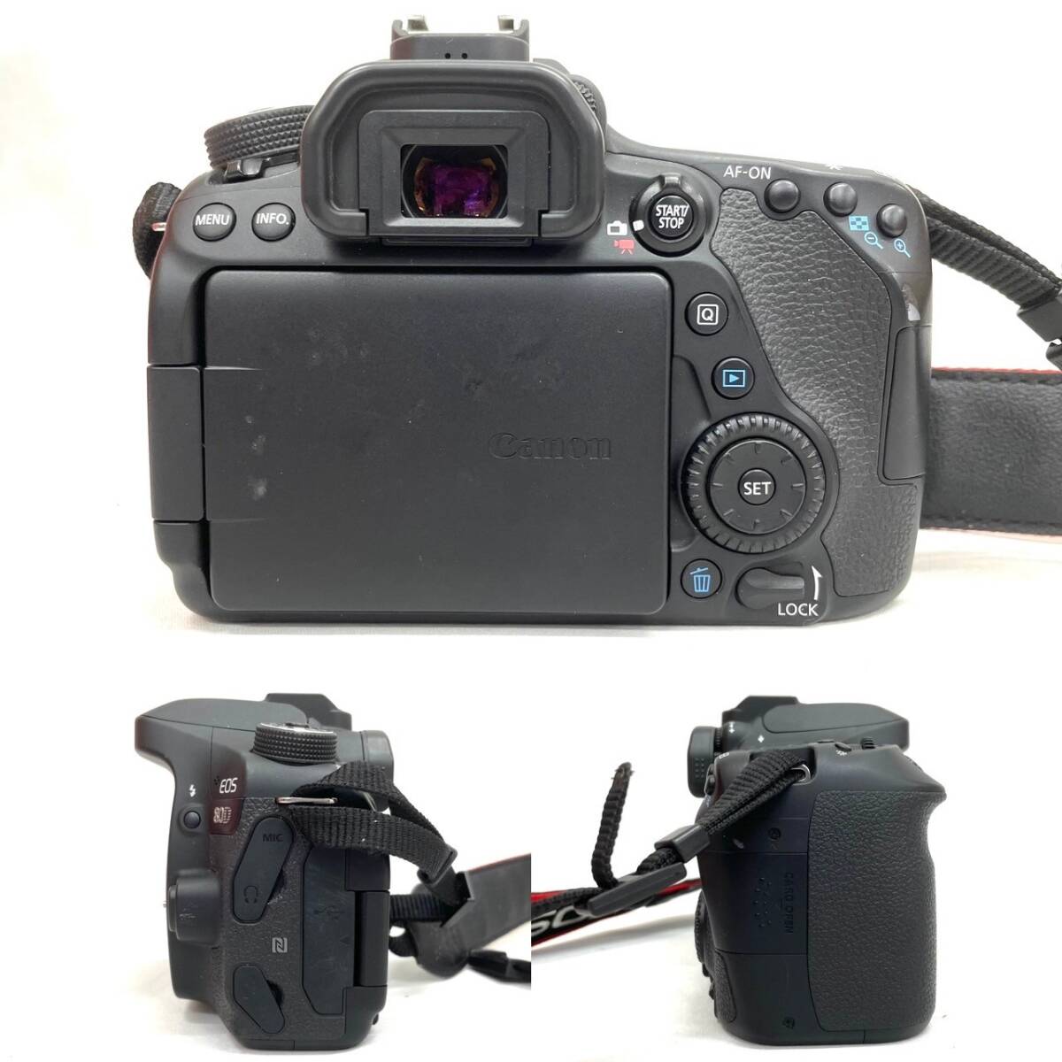 H742*70　通電OK　Canon　EOS　80D　EF-S　8-55㎜　1:3.5-5.6　IS STM　58㎜　55-250㎜　1:4-5.6　IS STM　デジカメ一眼レフカメラ　付属品_画像5