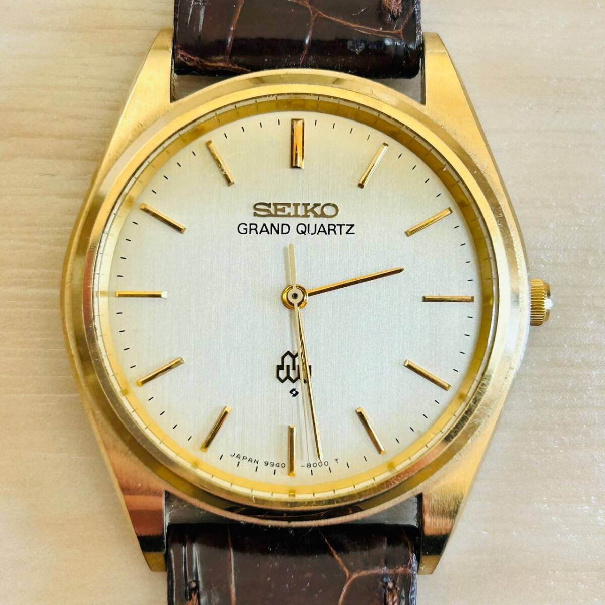 【92】SEIKO　セイコー　GRAND　QUARTZ　9940-8010　時計　不動　中古品　保管品　ベルト社外品_画像1