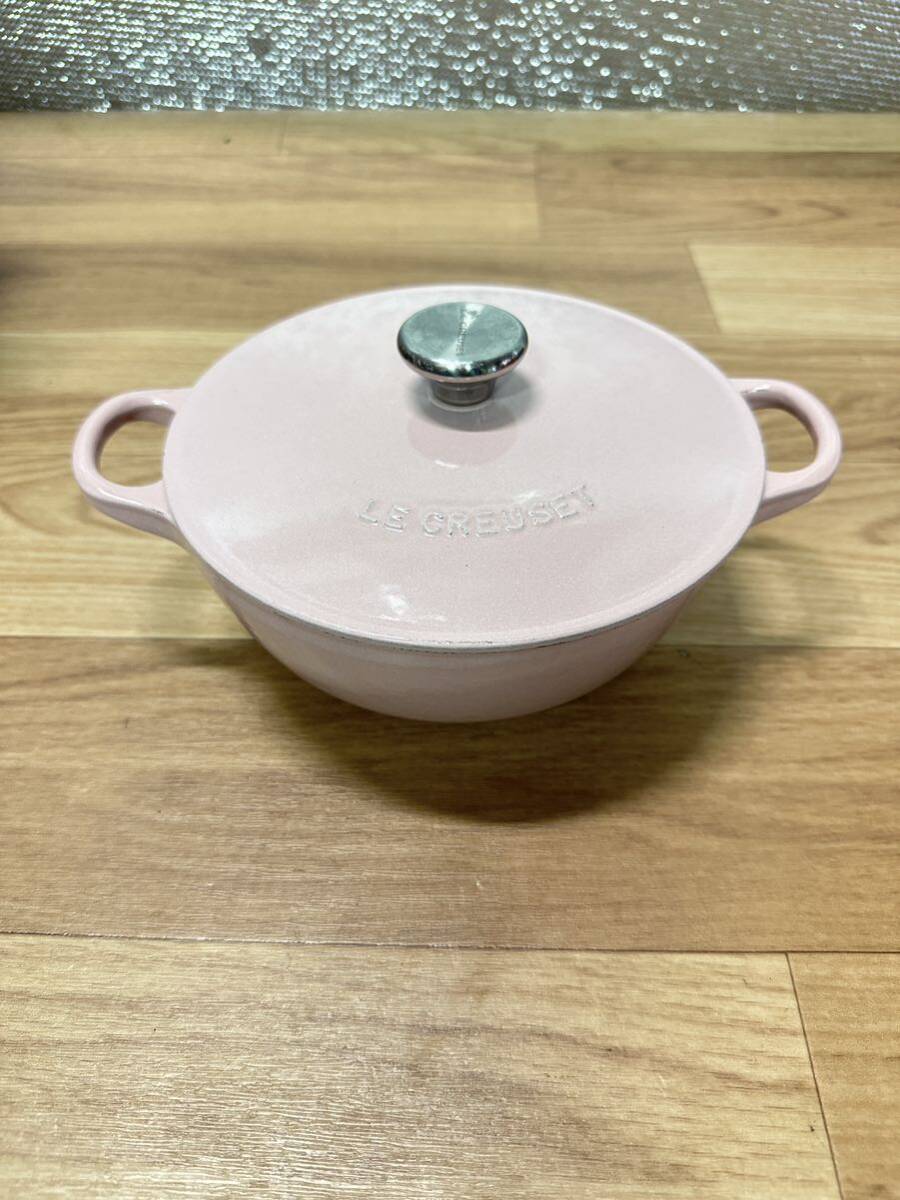 LE CREUSET ココットロンド 18cm シフォンピンク 両手鍋 フランス製_画像1