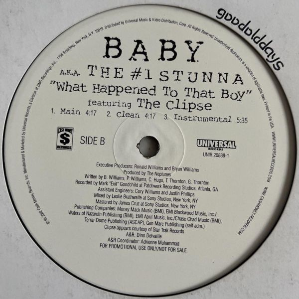 Baby a.k.a. The #1 Stunna - Looks Like A Job 4... / What Happened To That Boy (プロモオンリー) (Promo)_画像3