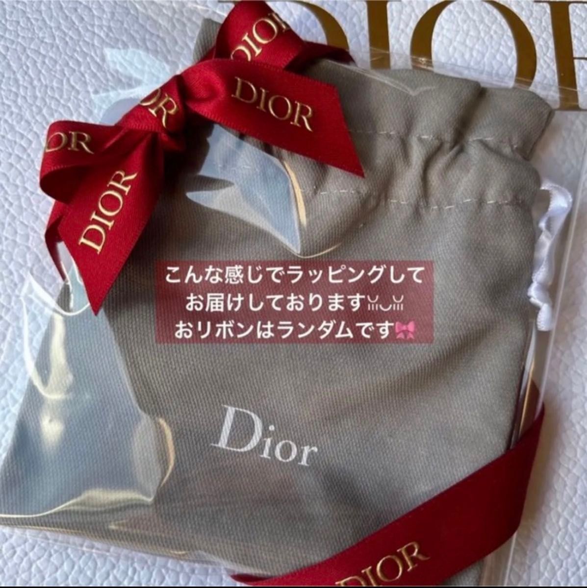 1点 巾着袋 大人気希少 Dior ホワイトロゴ入りグレー