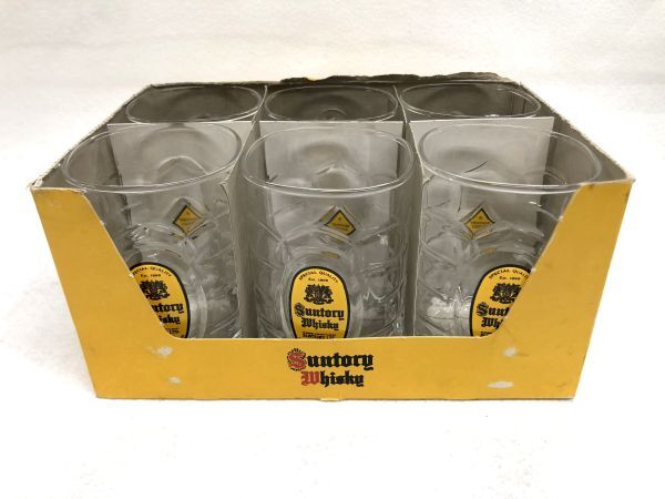 未使用/長期保管品 サントリーウイスキー 角瓶「亀甲グラス」ロックグラス 6個セット ノベルティ 非売品 SUNTORY 日本 200332_画像1