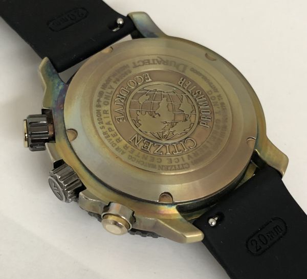 CITIZEN シチズン プロマスター エコドライブ エアダイバー H112-T013279 電波ソーラー 黒 ラバー メンズ 腕時計　199678_画像10